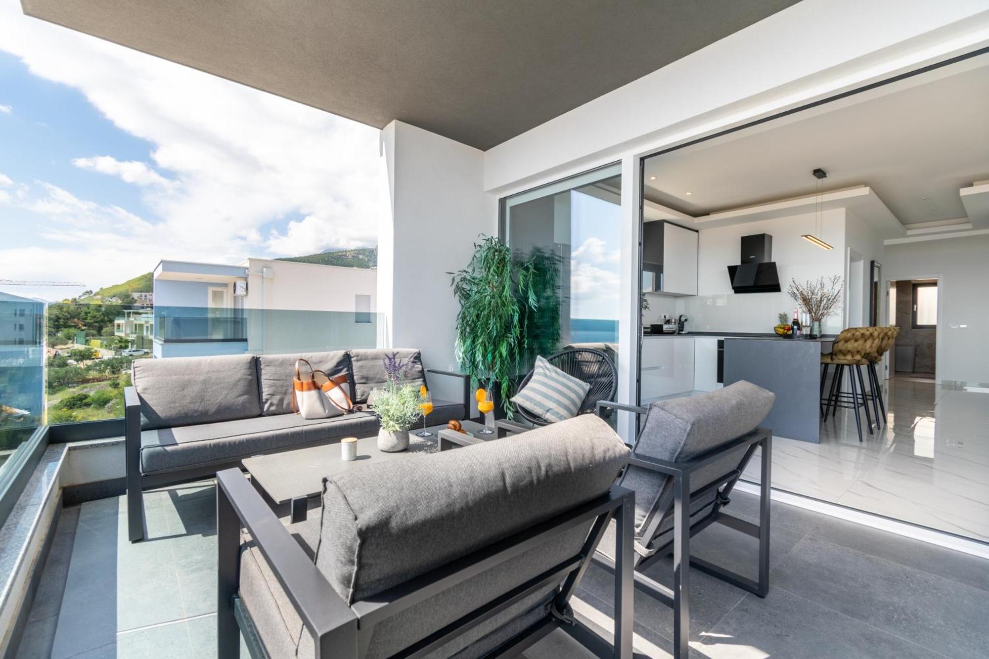 Апартаменти Lux Penthouse Panoramic View With Jacuzzi Макарська Екстер'єр фото